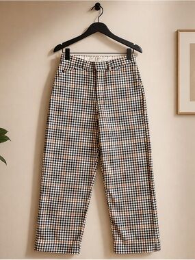 Brixton Gingham Chinos in Black and Tan R2